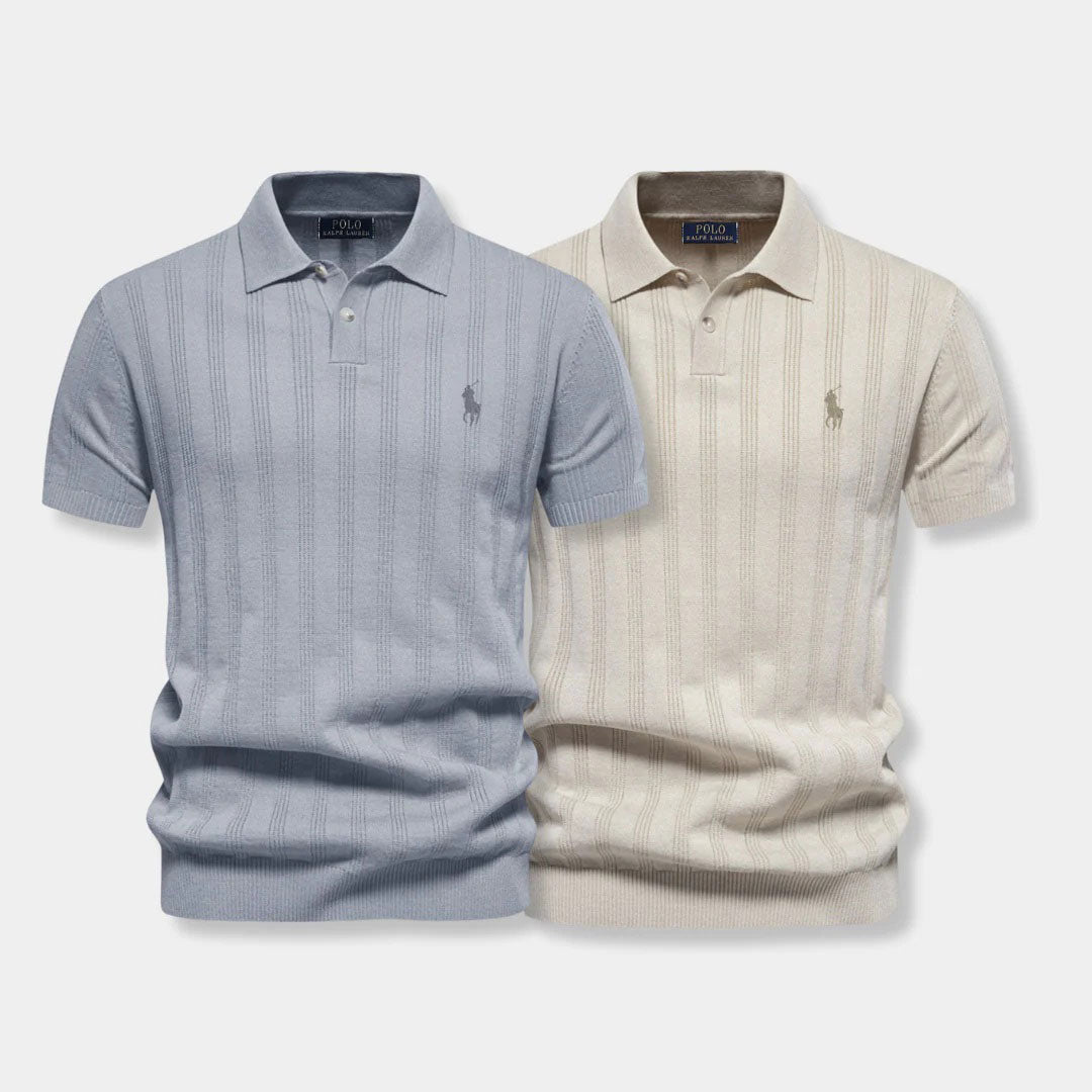 Structured tricot polo shirt – Professional Line by R&L (set of 2)