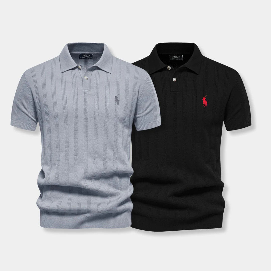 Structured tricot polo shirt – Professional Line by R&L (set of 2)