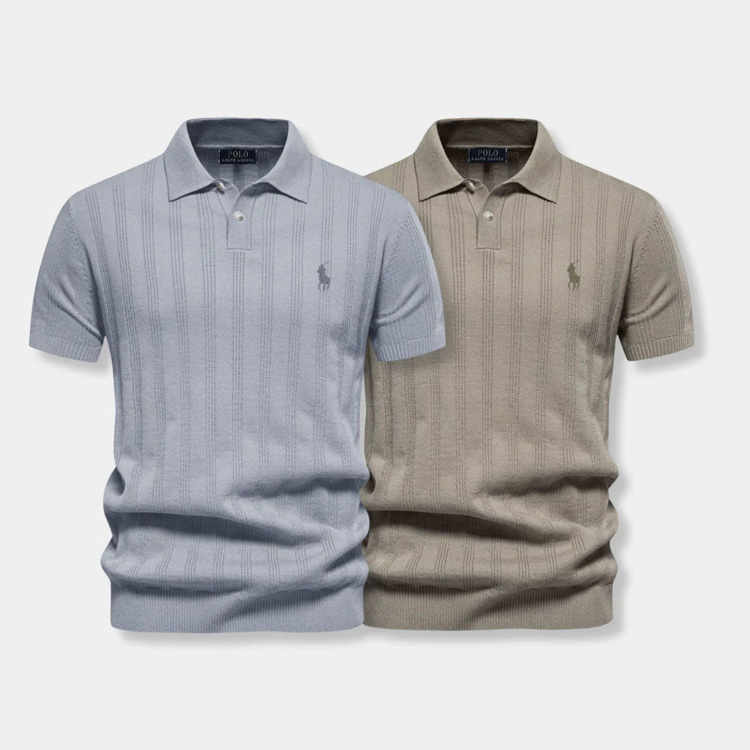 Structured tricot polo shirt – Professional Line by R&L (set of 2)